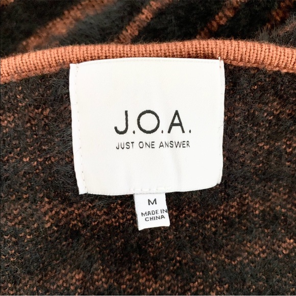 J.O.A. Zebra Print Fuzzy Sweater Duster Waist Tie Long Cardigan M - Picture 7 of 8